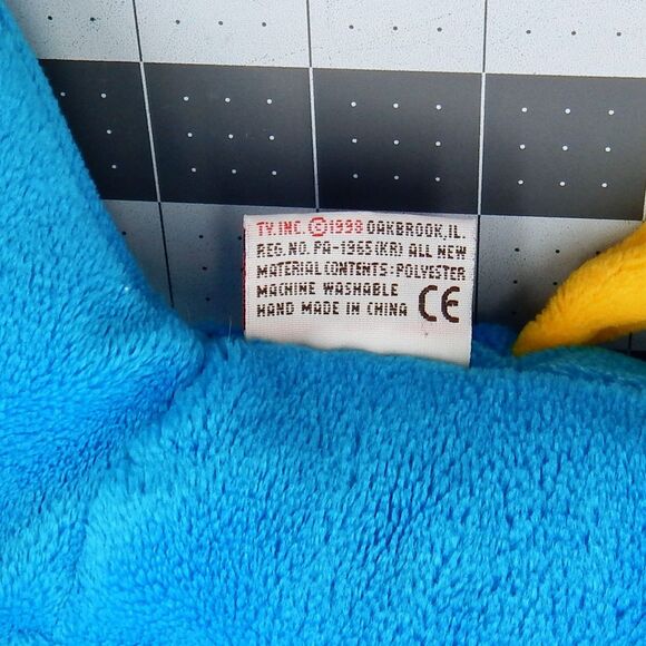 Ty Pillow Pals Swinger the Monkey Blue & Yellow Plush Stuffed Toy 1998 13 Inch - Picture 7 of 10